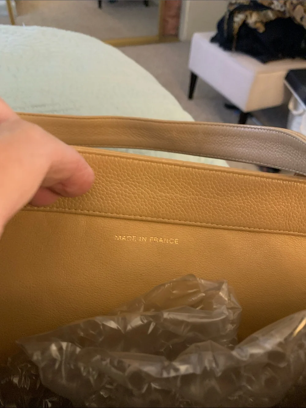 CHANEL Tan Leather Tote with Matching Zip Wallet